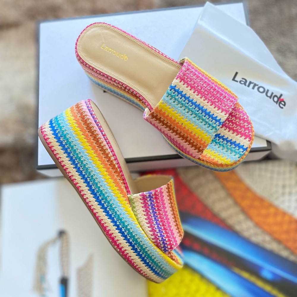 Larroude Multicolor Platform Sandals